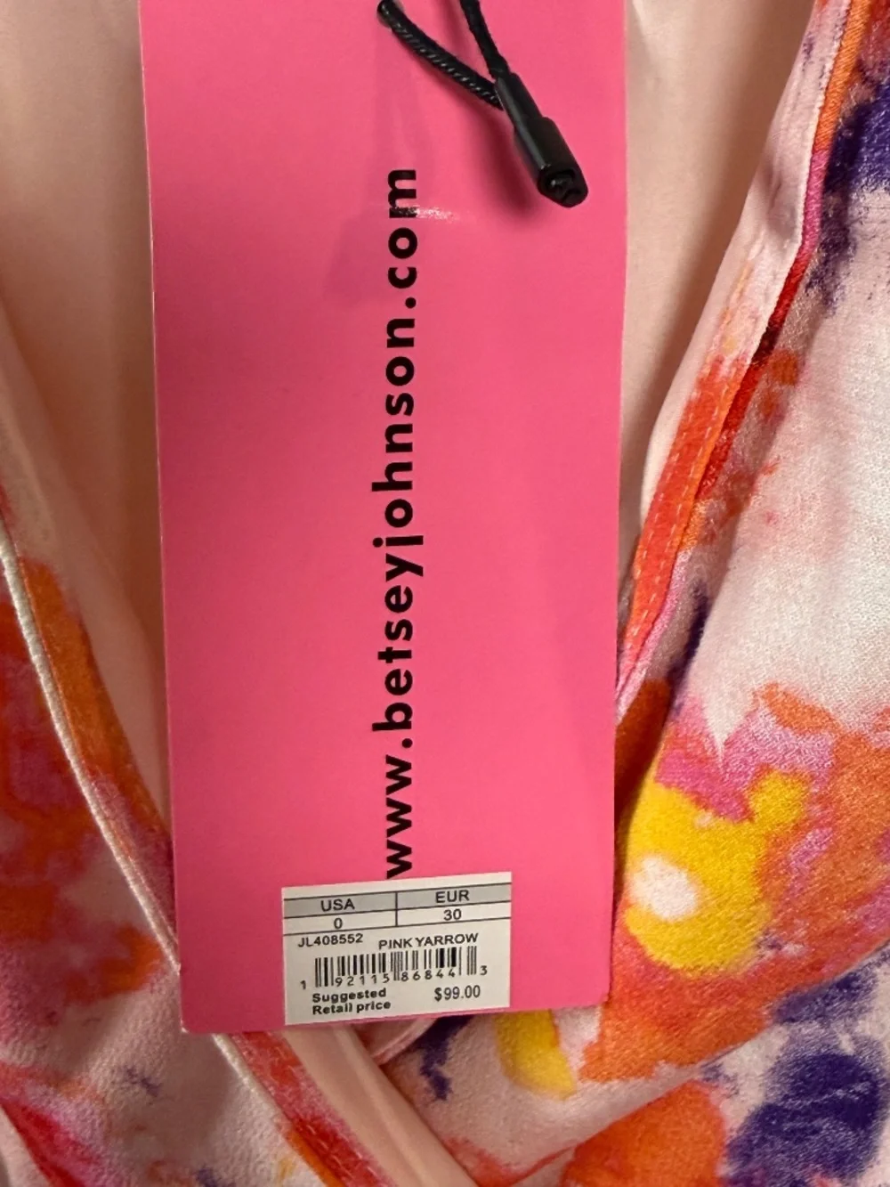 Betsey Johnson NWT Pink Yarrow Floral Wrap Mini Dress Size 0